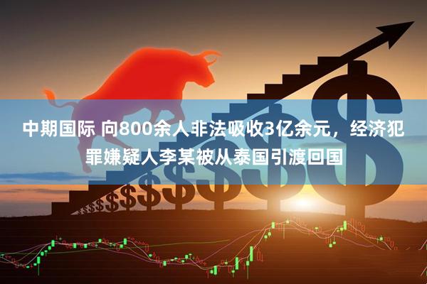 中期国际 向800余人非法吸收3亿余元，经济犯罪嫌疑人李某被从泰国引渡回国