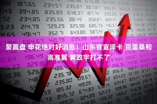 聚赢盘 申花绝对好消息！山东官宣泽卡 克雷桑和高准翼 黄政宇打不了