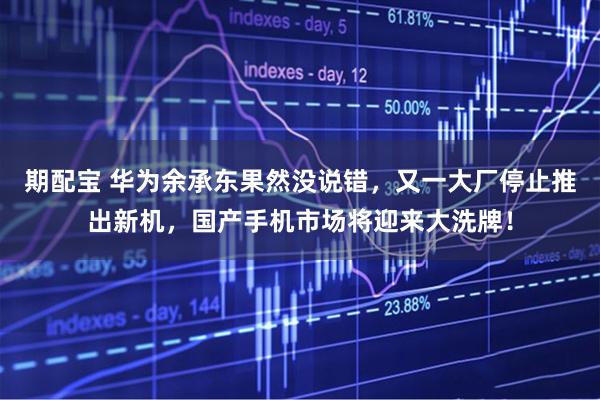 期配宝 华为余承东果然没说错，又一大厂停止推出新机，国产手机市场将迎来大洗牌！
